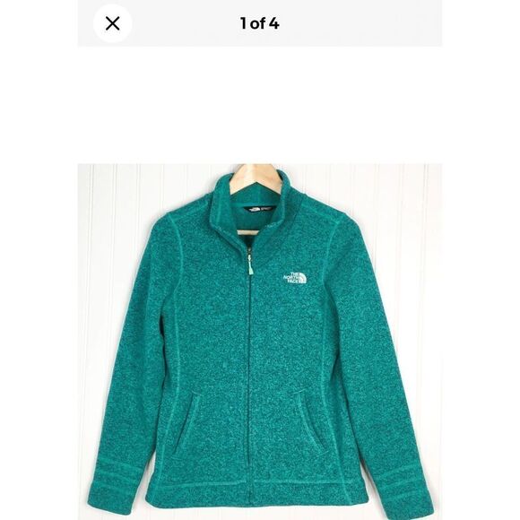 The North Face Women's Crescent Full Zip Jacket Green/Blue Size Small - Picture 5 of 5
